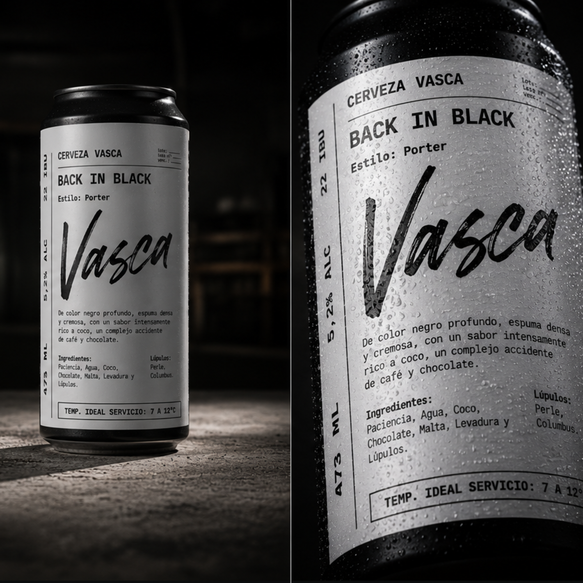 Lata de Back in Black, Robust Porter de Cervecería Vasca